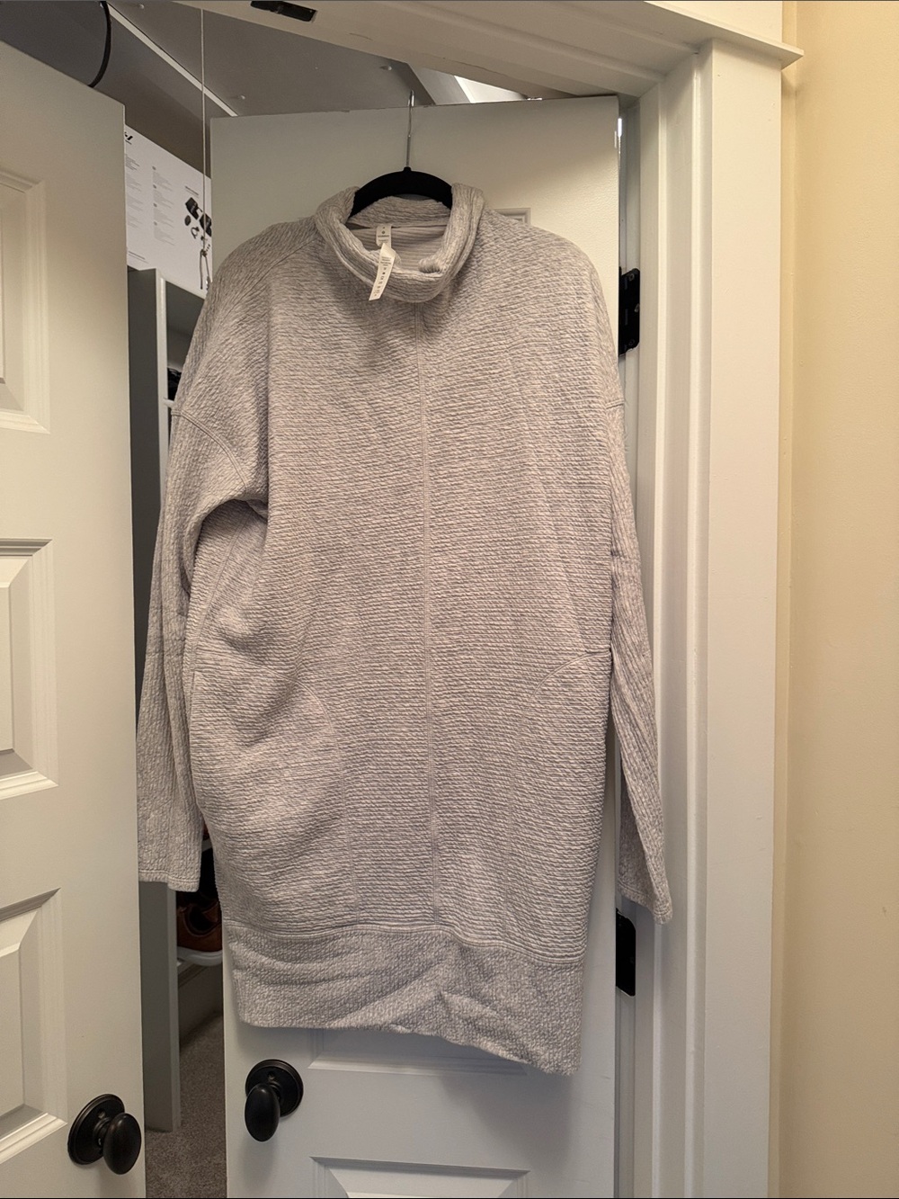 lululemon athletica Heather Light Gray Turtleneck Sweatshirt Dress